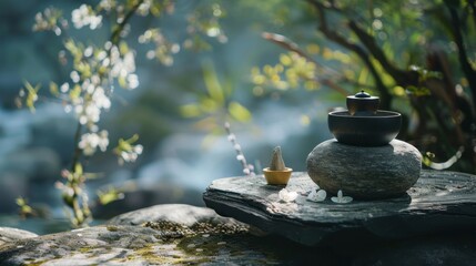 A mindfulness meditation session amidst nature, Modern lifestyle scene, Photo of