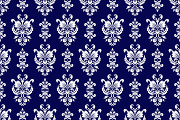 Geometric ethnic oriental ikat pattern traditional Design for background,carpet,wallpaper,clothing,wrapping,Batik,fabric,Vector illustration.embroidery style.