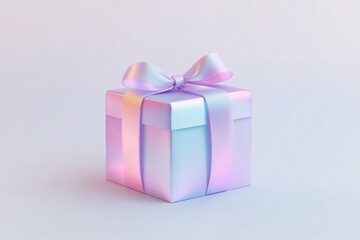 Obraz premium Pastel Gift Box with Ribbon Bow