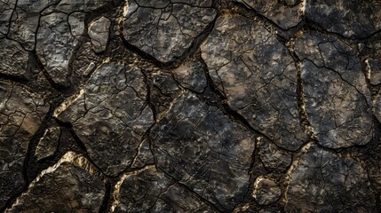 Fototapeta premium A close up of a rock wall with cracks and holes