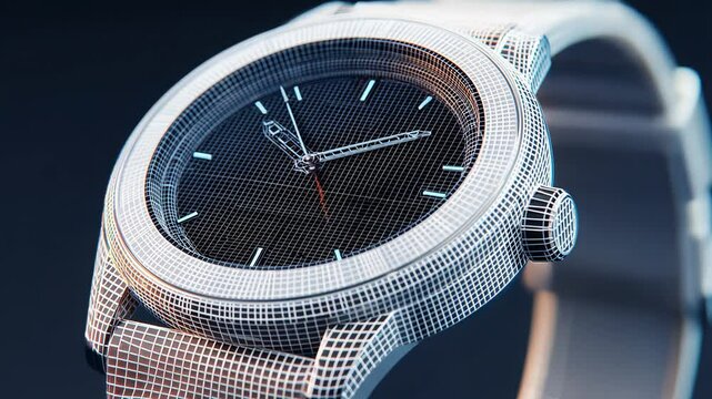 wireframe modern watch design 
