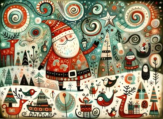 Fototapeta premium Navidad Mágica: La Fantasía de Santa Claus