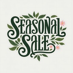 Fototapeta premium Seasonal Sale Announcement with Floral Design