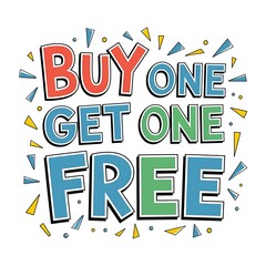 Fototapeta premium Buy One Get One Free Sale Promotion Graphic
