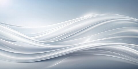 Fototapeta premium Abstract flowing white curves on a gray background, elegant and smooth design perfect for modern presentations and website headers