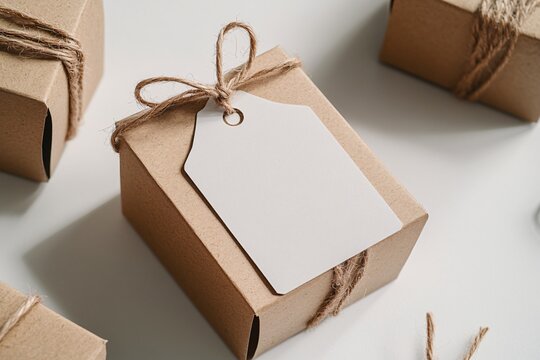 Simple and Elegant Gift Box with Blank Tag