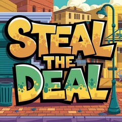 Fototapeta premium Steal The Deal Game City Street Setting