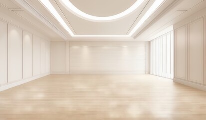 a view of a room with a ceiling and a wooden floor ballroom background