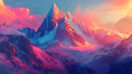 Majestic Mountain Peak at Sunset
