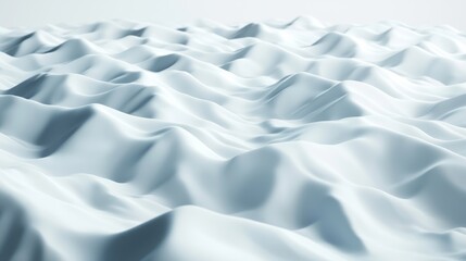 Fototapeta premium A serene, abstract representation of gentle waves, showcasing smooth, undulating surfaces in soft shades of white and blue.