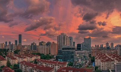 Fototapeta premium seattle skyline at sunset