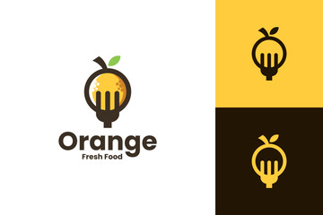 orange food logo vector