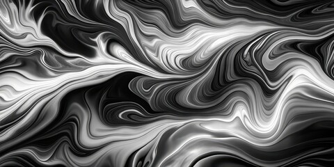 Abstract Swirling Monochrome Liquid Design An Elegant Black and White Marble Texture