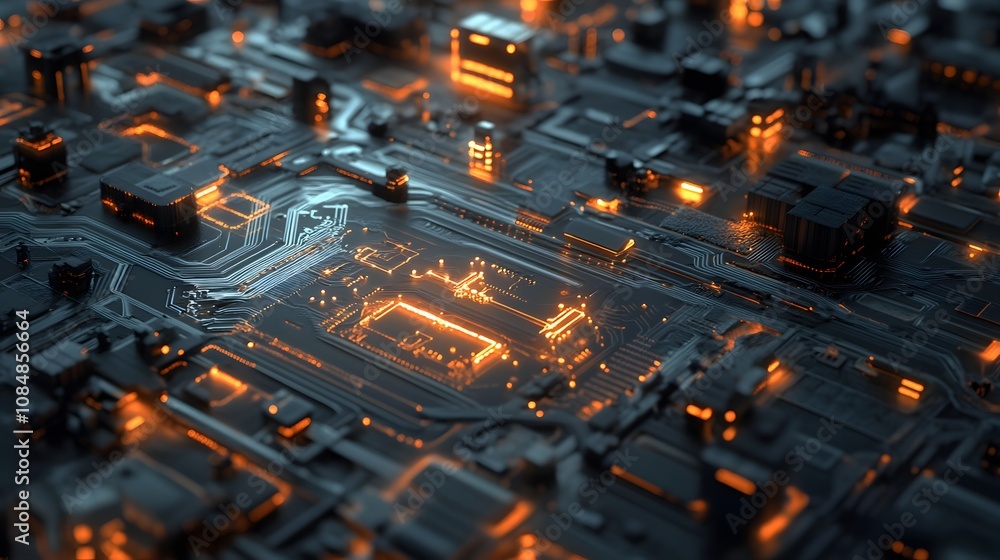 Aufkleber A 3D-rendered neural network model, layered over a 2D schematic of artificial intelligence pathways. 4k resolution, Cinematic Scene