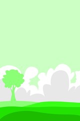 landscape with trees and clouds