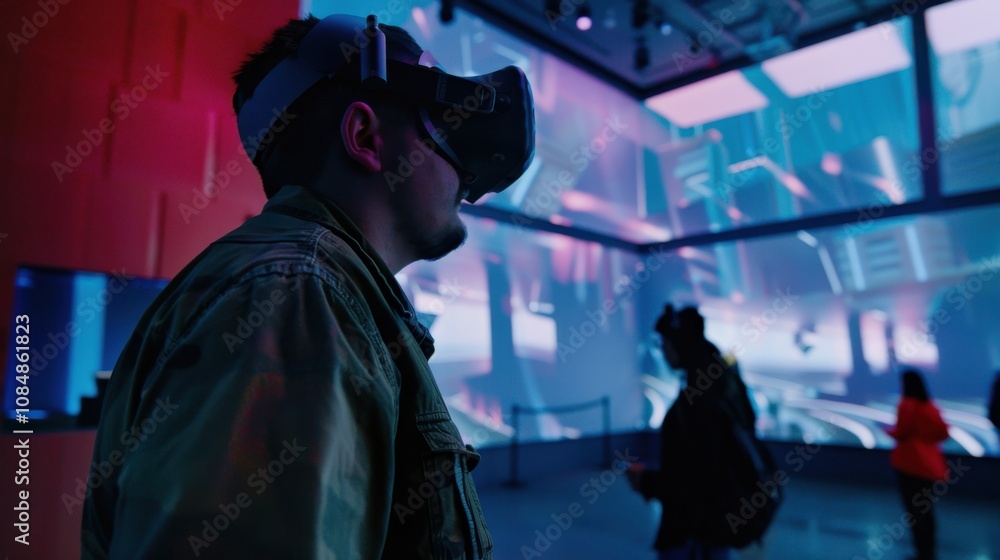 Poster A professional attending a virtual reality design workshop with interactive tools and collaborative projects, symbolizing creativity and innovation in digital design environments