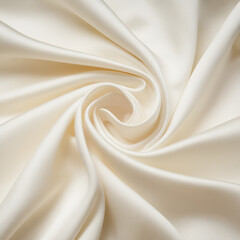 Obraz premium Smooth ivory satin fabric with elegant folds. Luxury lifestyle photography with elegant soft fabric textures.
