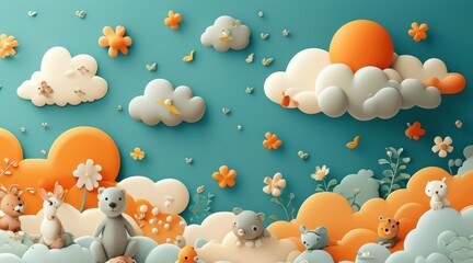 Digital Background: Minimalist and Playful for Kids