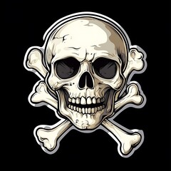 Obraz premium Cartoon Skull and Crossbones