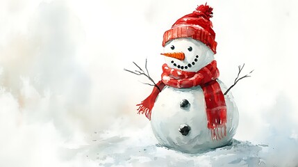 Fototapeta premium Cheerful Snowman