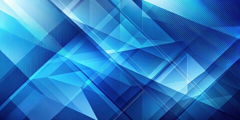 Fototapeta premium Abstract Blue Geometric Shapes Design with Intersecting Lines and Polygons