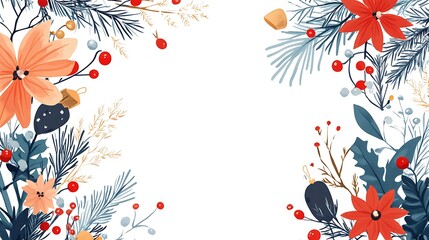 Festive Christmas Floral Frame