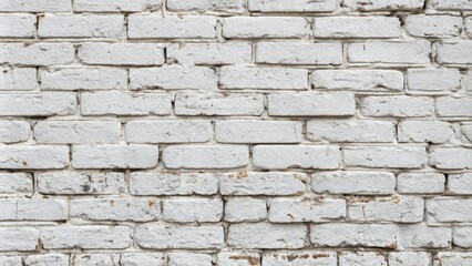 Fototapeta premium A Detailed Texture of Whitewashed Brick Wall, Showing Age and Patina