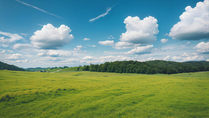 Fototapeta premium landscape with blue sky and clouds