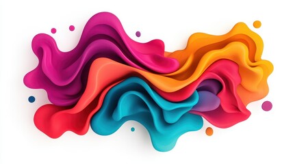 Fototapeta premium A vibrant, abstract design featuring flowing waves of pink, orange, and turquoise, creating a dynamic and colorful visual impact.