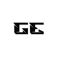 GE monogram logo design letter text name symbol monochrome logotype alphabet character simple logo