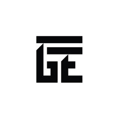 GE monogram logo design letter text name symbol monochrome logotype alphabet character simple logo