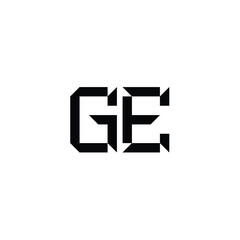 GE monogram logo design letter text name symbol monochrome logotype alphabet character simple logo