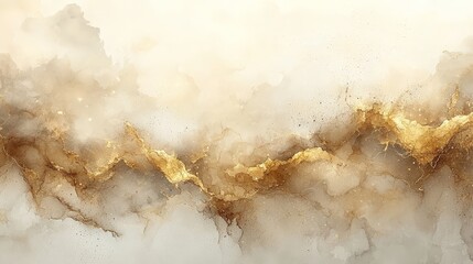 Abstract golden and cream background with fluid textures, suitable for design projects.