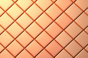 Naklejka premium A textured pattern of square tiles in warm peach tones, arranged in a diagonal grid, creating a visually appealing surface.