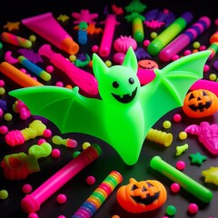 Obraz premium Glow in the Dark Bat Rubber bat that glows in the dark ;