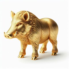 Golden Boar Figurine A representation of a boar made from gold w