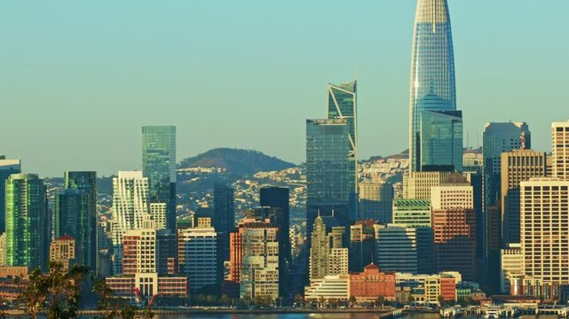 panoramic view of down town san francisco california, video 4k