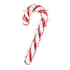 Red with white candy canes isolated on transparent background