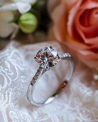 The beauty of diamonds and their luxury suit the beautiful scenery. For couples or ladies, look good and stylish. and space for writing text