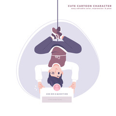 question ask concept cute cartoon illustration