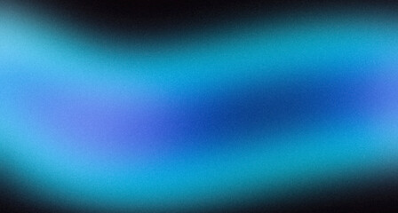 Blue dark abstract glowing color wave grainy background. Smooth color flow noisy gradient, vibrant colors, glowing, bright, shine, noise texture backdrop design