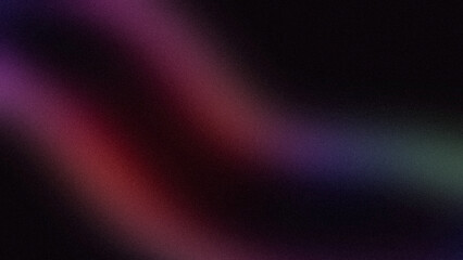 Magenta purple blue green dark abstract glowing color wave grainy background. Smooth color flow noisy gradient, vibrant colors, glowing, bright, shine, noise texture backdrop design