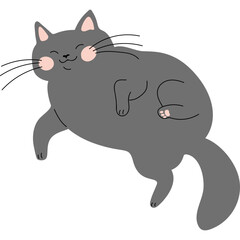 Cute cartoon flat vector cat