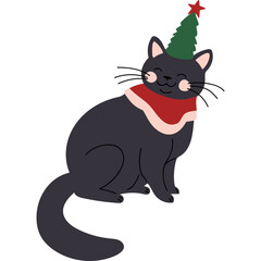 Cute cartoon flat vector cat