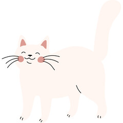 Cute cartoon flat vector cat