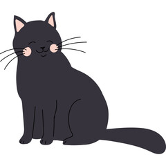 Cute cartoon flat vector cat