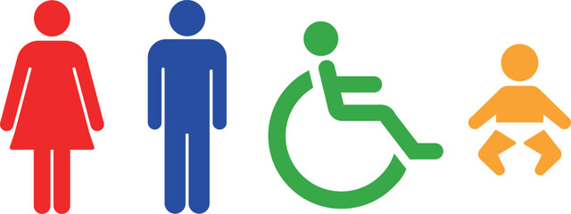 ピクトグラム　トイレマーク　カラー　イラスト素材