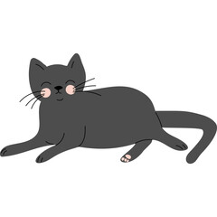 Cute cartoon flat vector cat