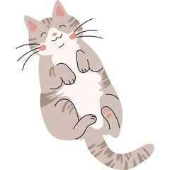 Cute cartoon flat vector cat