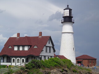 iconic lighthouse on the New England coast 